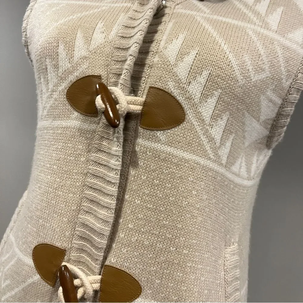 Women's Cream Sweater Vest with Faux Fur Collar‎ size medium - Picture 4 of 14